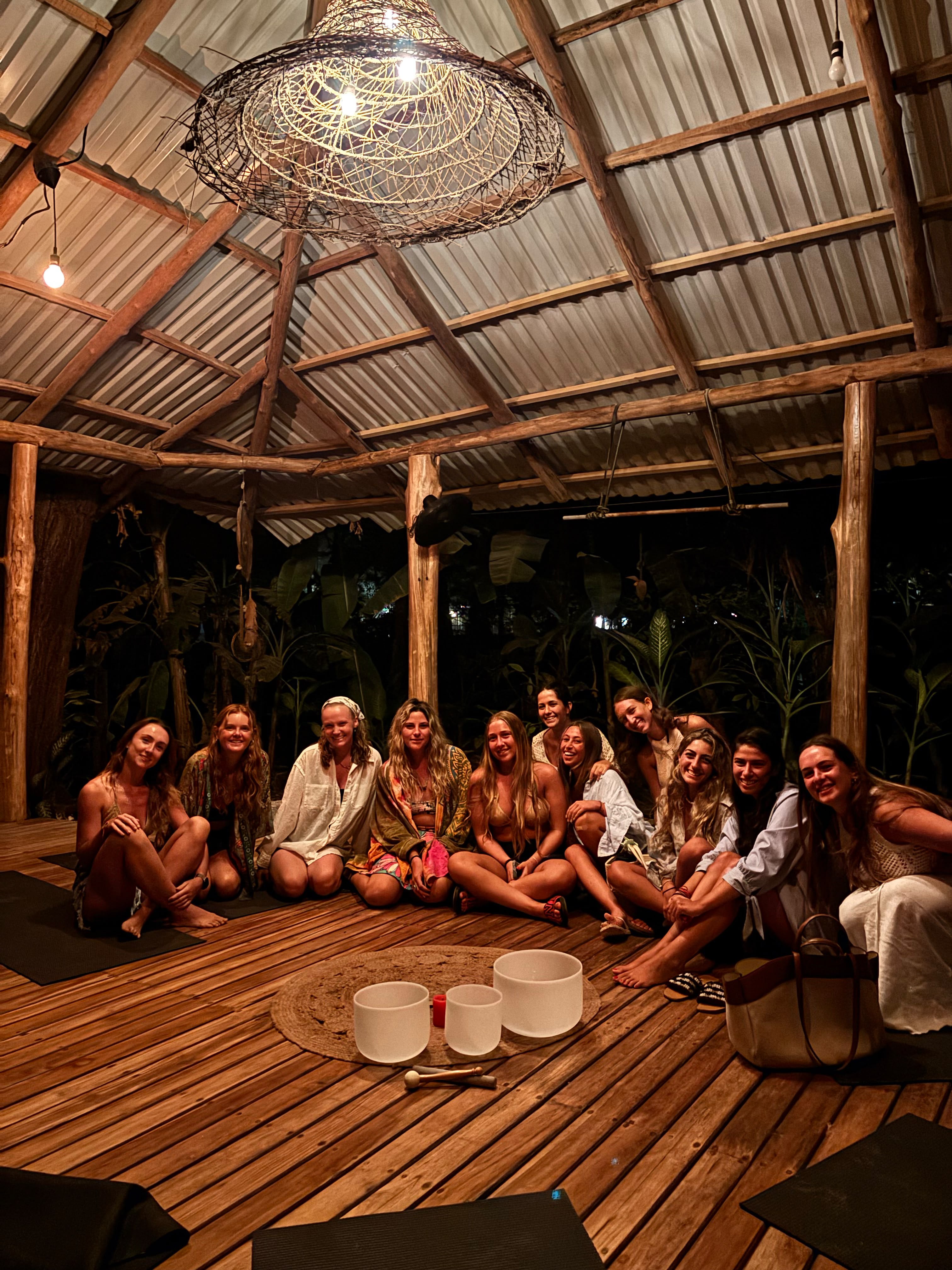 Sound healing group session with crystal bowls
